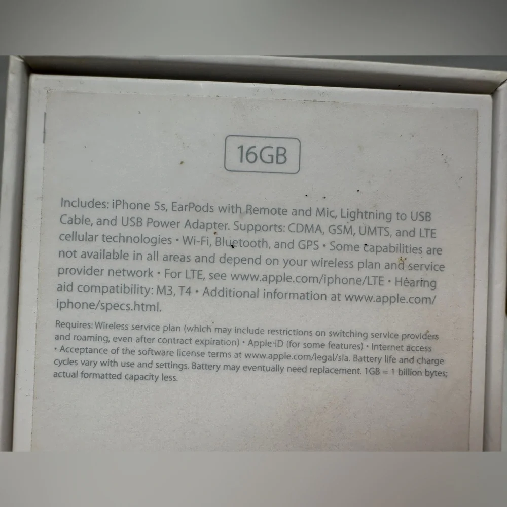 BOX ONLY for Apple iPhone 5s - Space Gray 16Gb